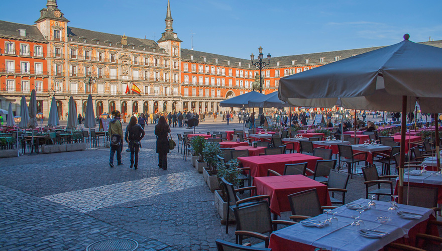Madridin upea keskusaukio Plaza Mayor.